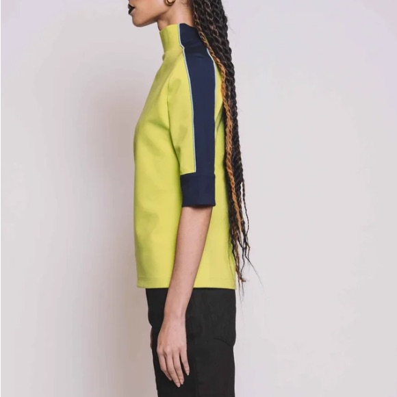 Marrisa Wilson New York Terri Mock Neck Top Sulphur Spring/Beacon Blue Medium